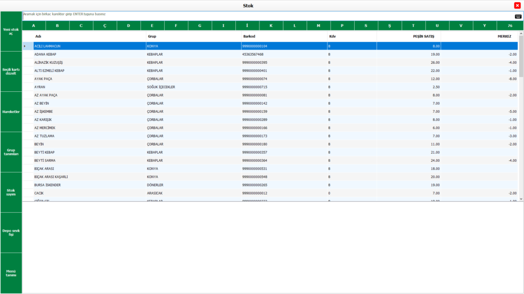 Seles Pos Stok