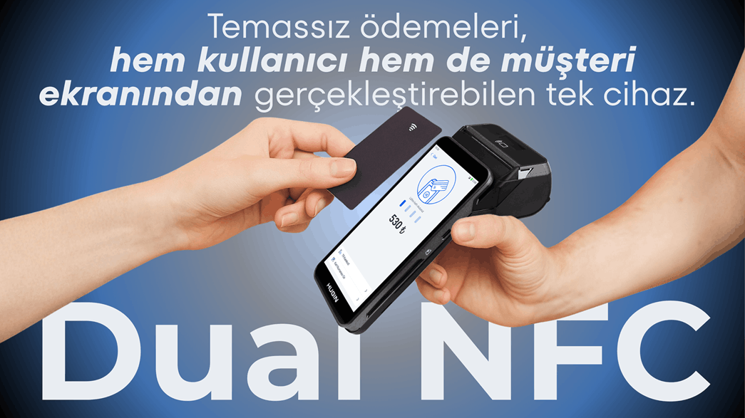 Hugin S1 çift temassız NFC kart okuma özelliği